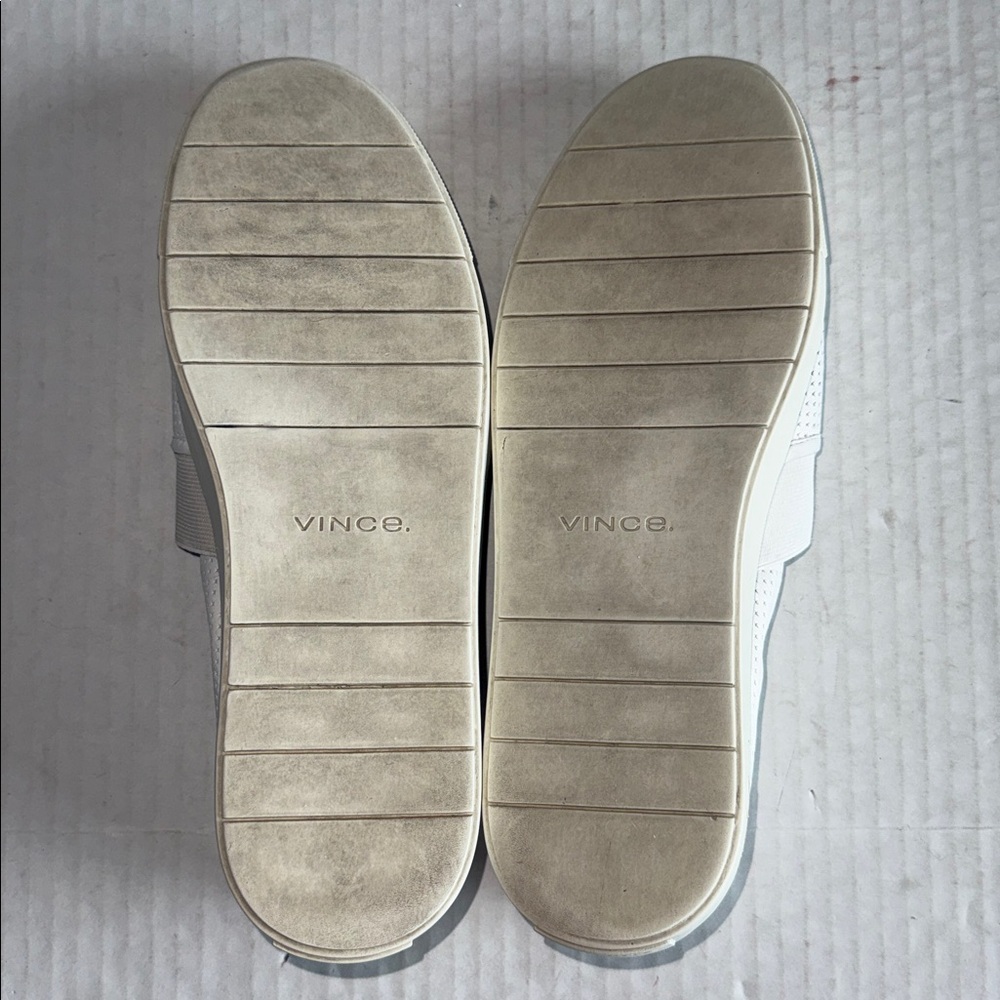 Vince Blair Perforated Leather Slip On Sneakers In White - Picture 12 of 13
